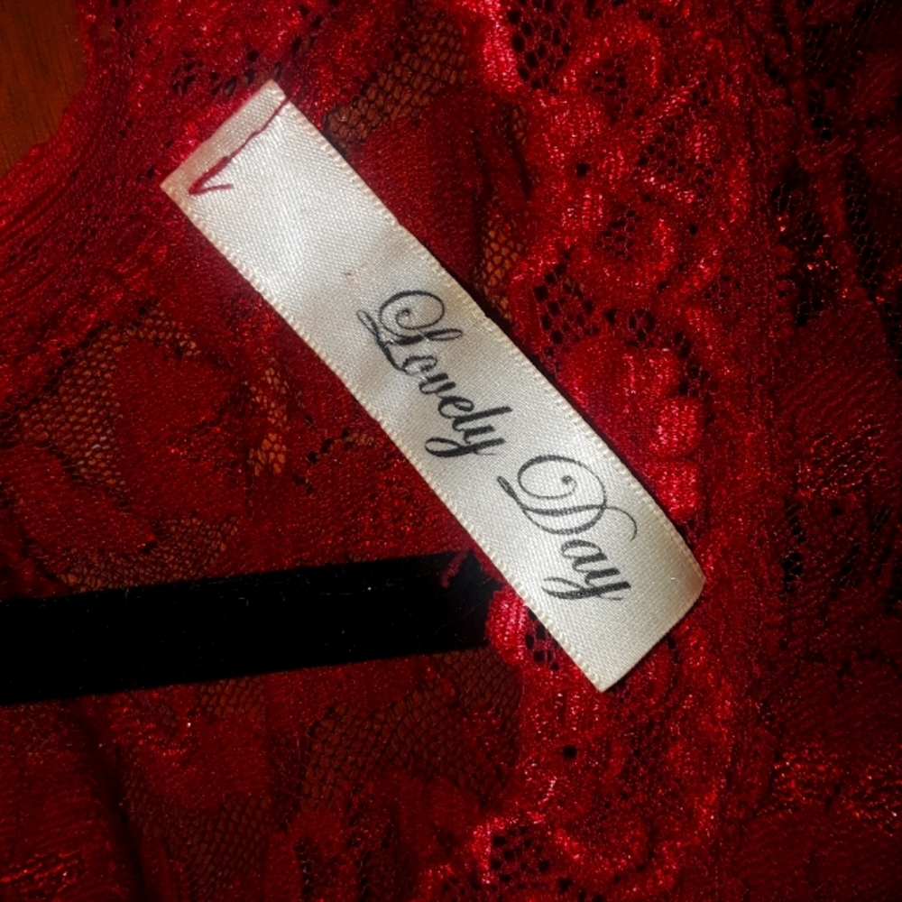 Lovely day red lace dress